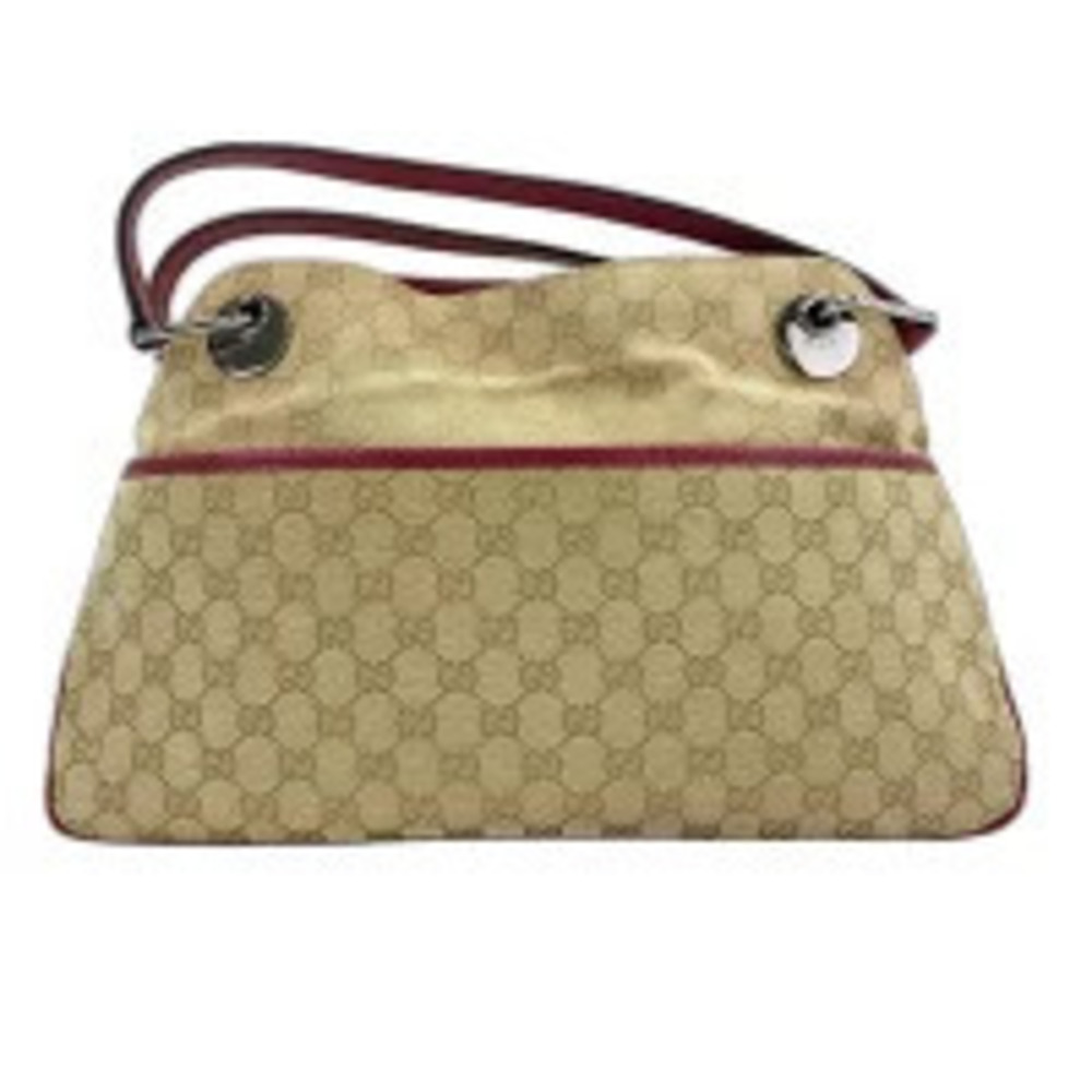 Gucci GG Canvas Shoulder Bag Brown Beige Cream